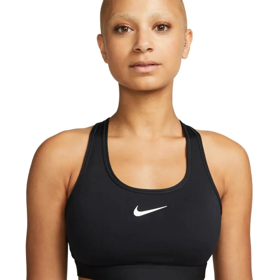 Nike Swoosh Sportbeha met medium ondersteuning Dames - zwart/wit DX6821-010
