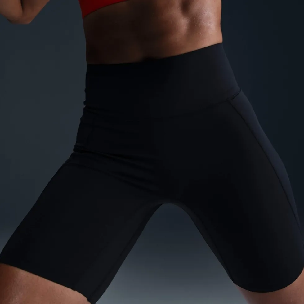 Nike Universa 8" High Rise Shorts Dames - black/anthracite/black HQ6823-010