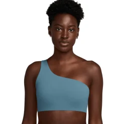 Nike Zenvy Asymmetrical Sportbeha met lichte ondersteuning Dames - smokey blue/white HQ9182-006