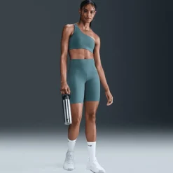 Nike Zenvy Asymmetrical Sportbeha met lichte ondersteuning Dames - smokey blue/white HQ9182-006