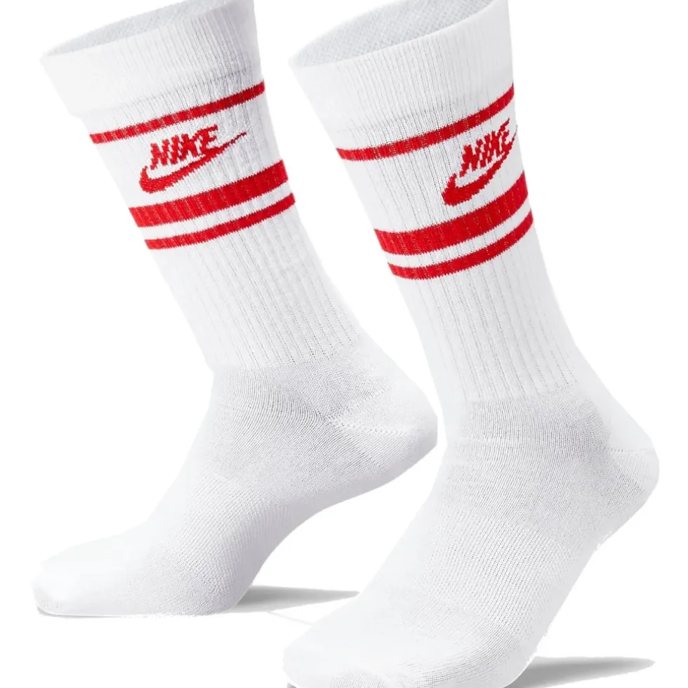 Nike Sportswear Everyday Essential Crew Sokken (3 Paar) - white/university red/university red DX5089-102