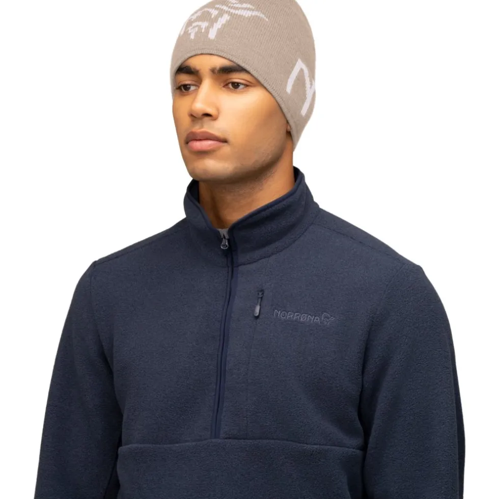 Norrona /29 mid merinoUll logo Beanie - Pure Cashmere