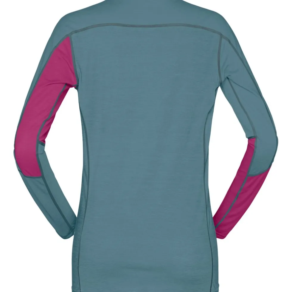 Norrona falketind equaliser merino round Neck Shirt met Lange Mouwen Dames - Festival Fuchsia