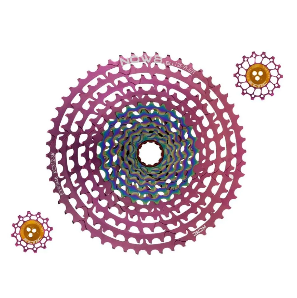 NOW8 Facile Cassette by KCNC - XD 12-speed - 9-52 Teeth - incl. Pulleys - pink