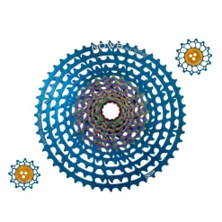 Cassettes < NOW8 Facile Cassette by KCNC - XD 12-speed - 9-52 Teeth - incl. Pulleys - blue