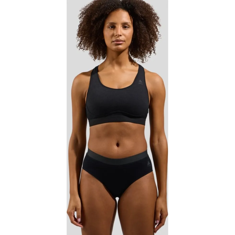 Odlo Ascent Performance Wool Medium Sport-BH Dames - zwart