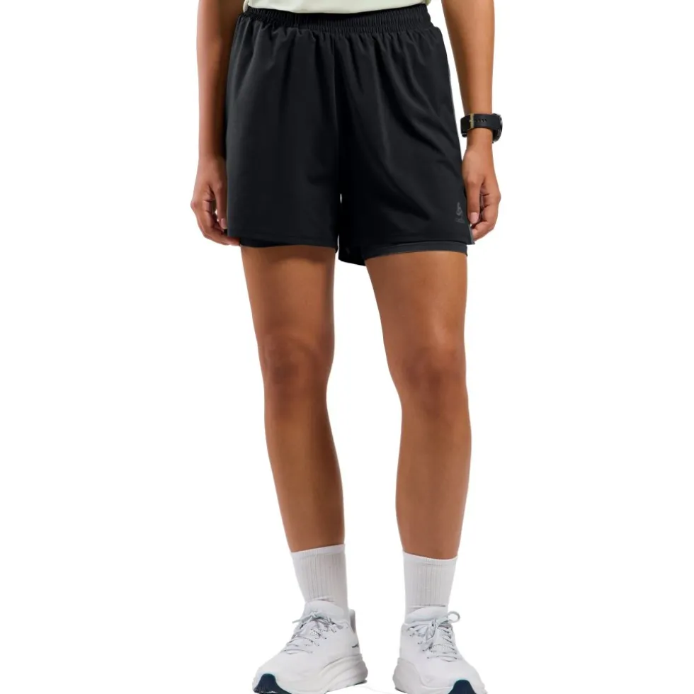 Odlo Essentials 4 inch 2-in-1 Hardloopshort 2.0 Dames - zwart