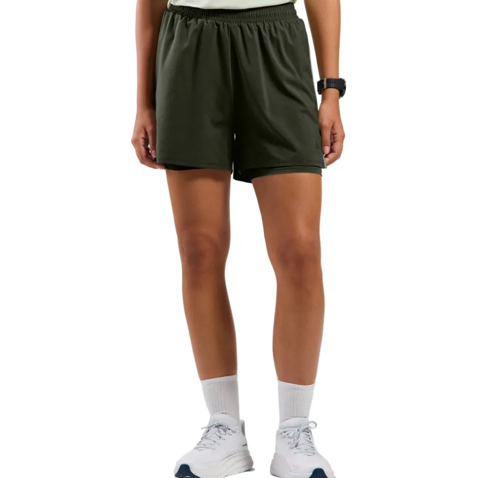 Odlo Essentials 4 inch 2-in-1 Hardloopshort 2.0 Dames - deep depths - black