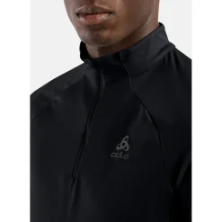 Odlo Essentials Half Zip Hardloop-Midlayer Heren - zwart - zwart