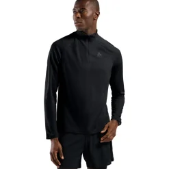 Odlo Essentials Half Zip Hardloop-Midlayer Heren - zwart - zwart
