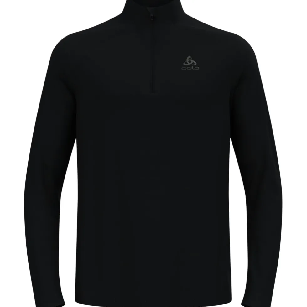 Odlo Essentials Half Zip Hardloop-Midlayer Heren - zwart - zwart