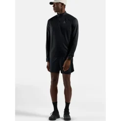 Odlo Essentials Half Zip Hardloop-Midlayer Heren - zwart - zwart