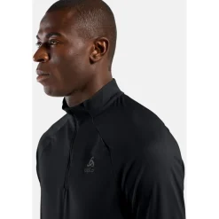Odlo Essentials Half Zip Hardloop-Midlayer Heren - zwart - zwart