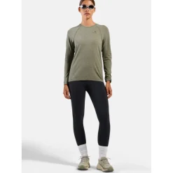 Odlo Essentials Seamless Hardloopshirt met lange mouwen 2.0 voor dames - vetiver melange