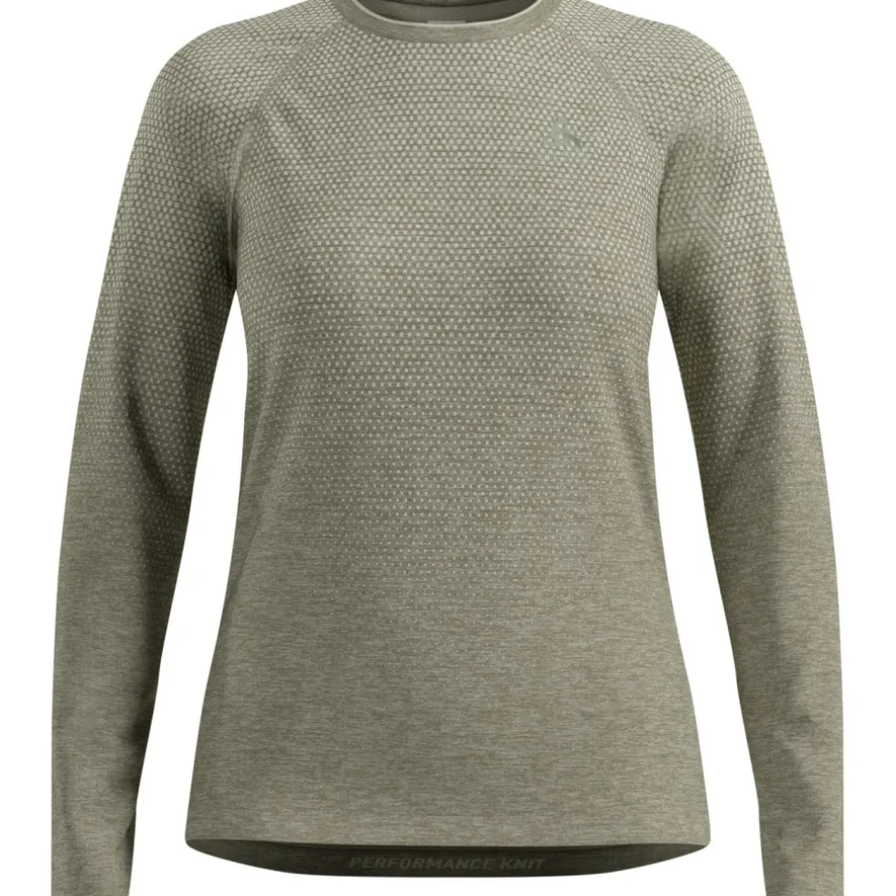 Odlo Essentials Seamless Hardloopshirt met lange mouwen 2.0 voor dames - vetiver melange