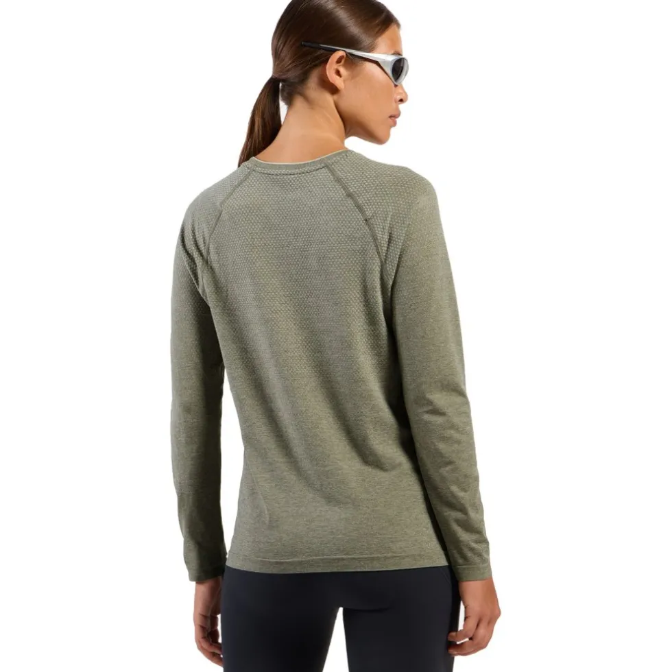 Odlo Essentials Seamless Hardloopshirt met lange mouwen 2.0 voor dames - vetiver melange