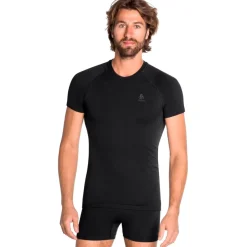 Odlo Performance Warm Hemd met Korte Mouwen Heren - zwart - new odlo graphite grey