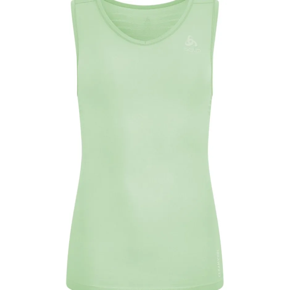 Ondershirts|Ondergoed < Odlo Performance X-ight V-Neck Hemd zonder Mouwen Dames - patina green