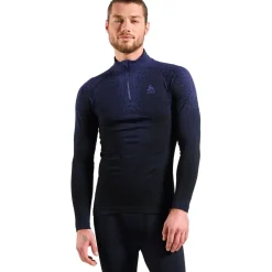 Odlo POW Blackcomb Half-Zip Hemd met Lange Mouwen Heren - skipper blue