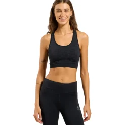 Odlo Seamless Medium-Support Sportbeha Dames - black melange