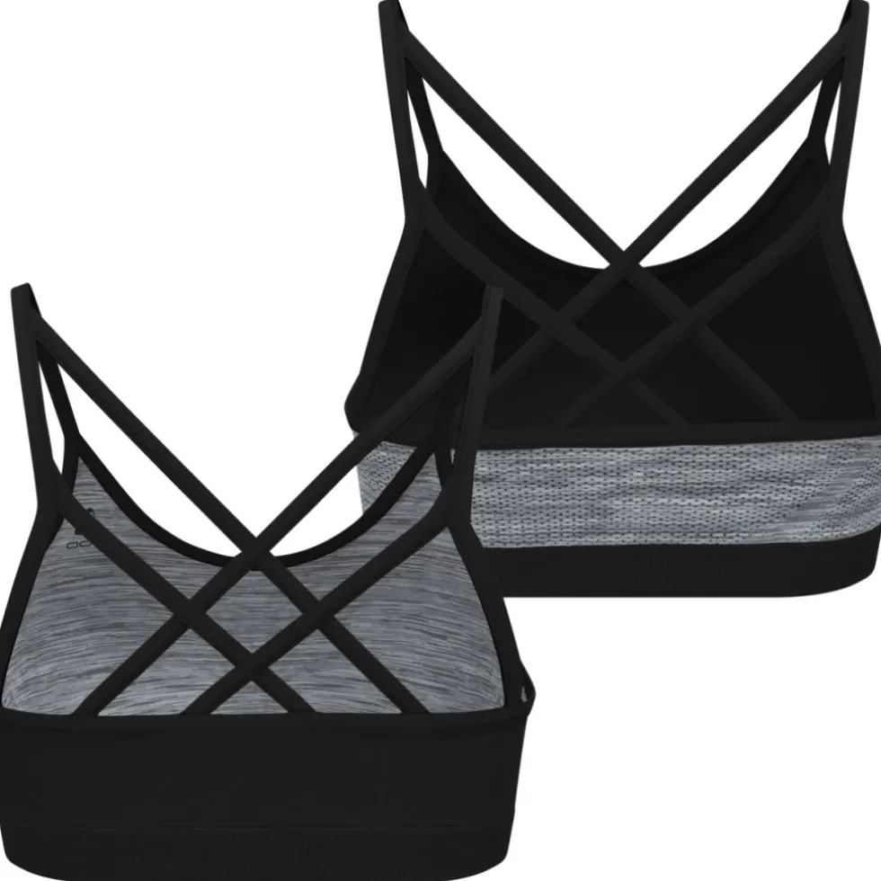 Odlo Seamless Soft-Support Omkeerbare Sportbeha Dames - zwart - grey melange