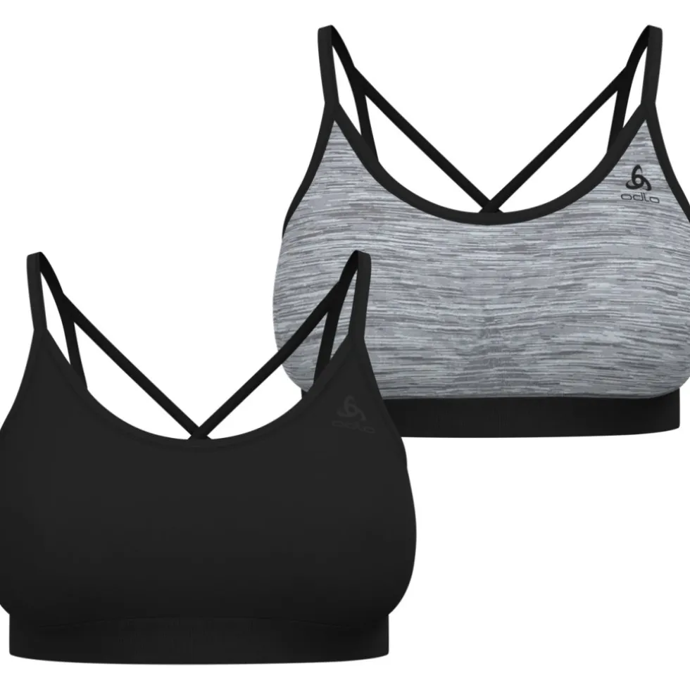 Odlo Seamless Soft-Support Omkeerbare Sportbeha Dames - zwart - grey melange