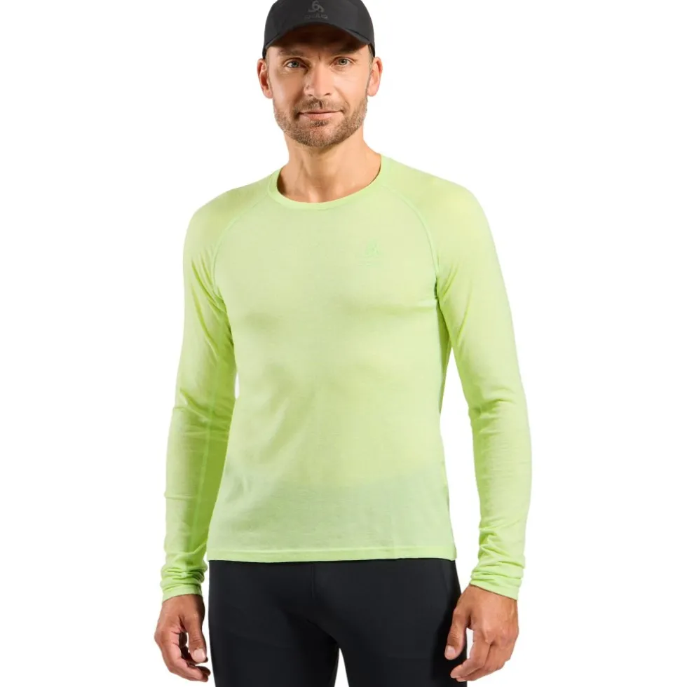 Odlo X-Alp Performance Wool 115 Trailrunning Longsleeve Heren - shadow lime melange
