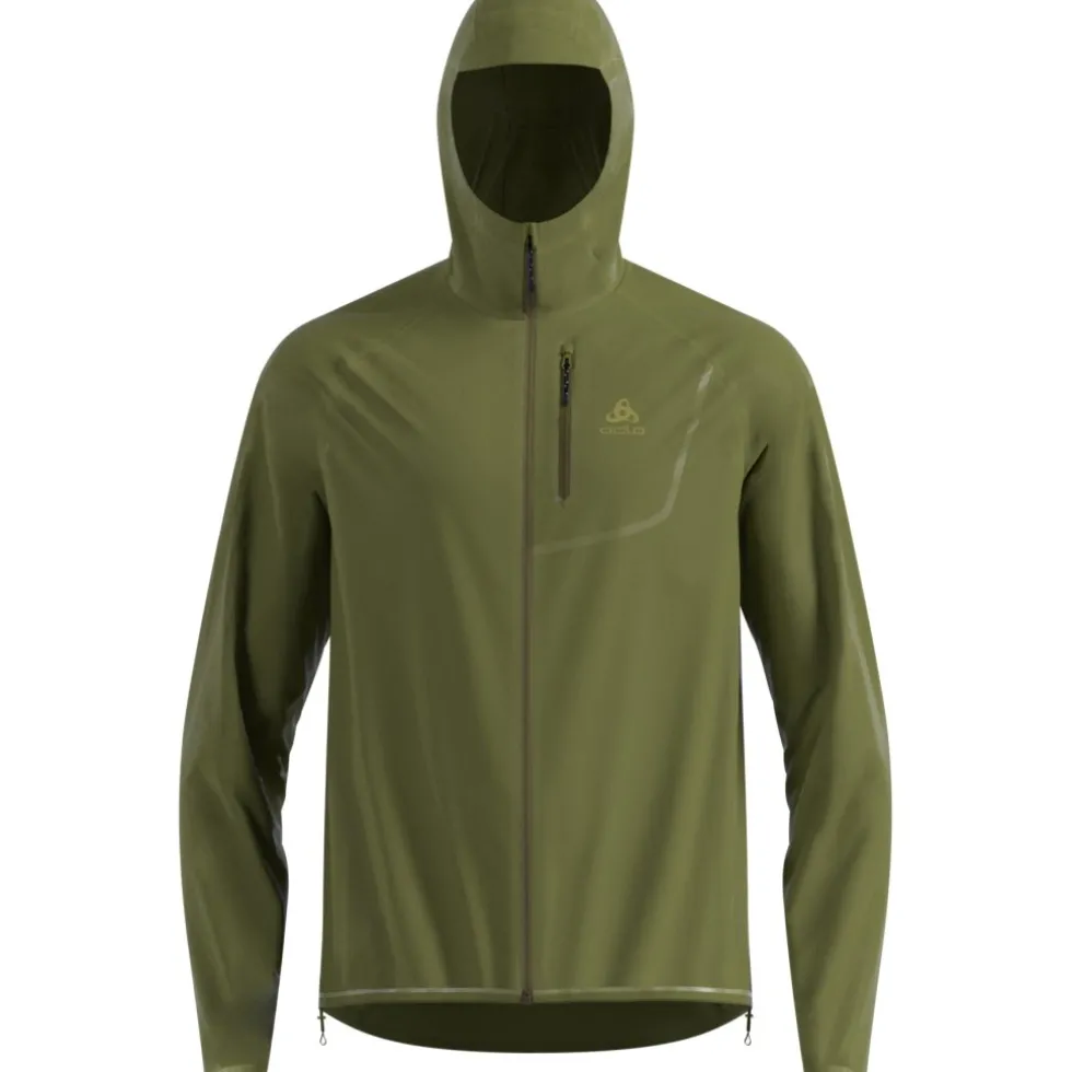 Odlo Zeroweight Dual Dry Performance Knit Waterdichte Hardloopjas Heren - guacamole