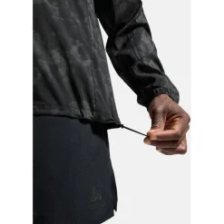 Odlo Zeroweight Hyper Print Hardloopanorak met capuchon voor heren - black