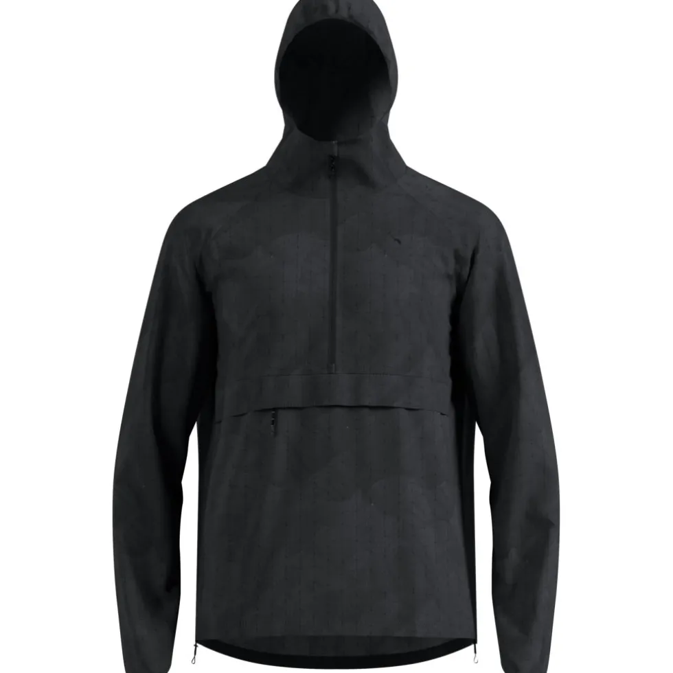 Odlo Zeroweight Hyper Print Hardloopanorak met capuchon voor heren - black