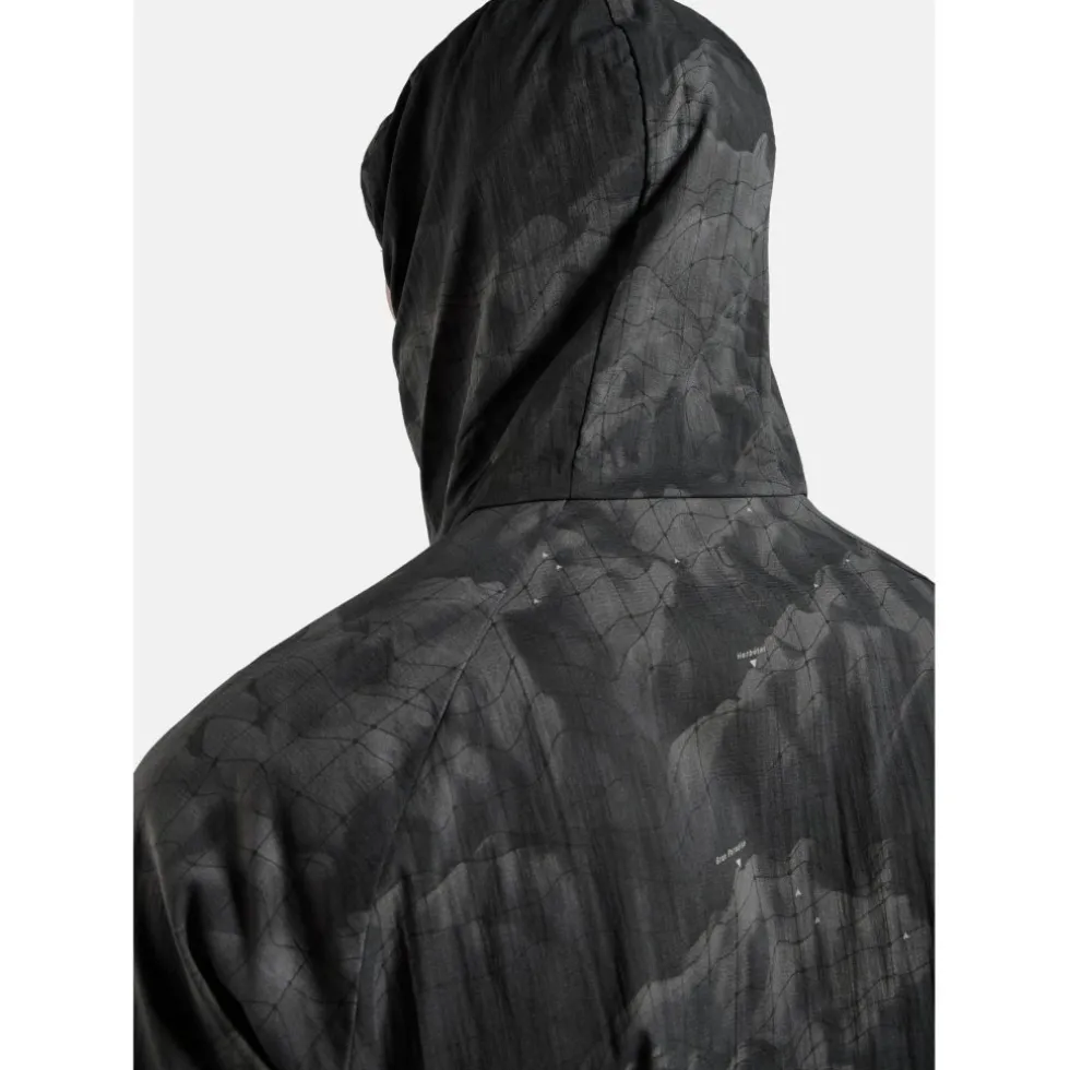 Odlo Zeroweight Hyper Print Hardloopanorak met capuchon voor heren - black