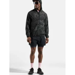 Odlo Zeroweight Hyper Print Hardloopanorak met capuchon voor heren - black