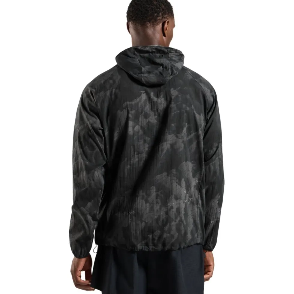 Odlo Zeroweight Hyper Print Hardloopanorak met capuchon voor heren - black