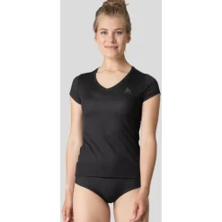 Odlo Active Everyday V-Neck Hemd met Korte Mouwen Dames - Set van 2 - zwart