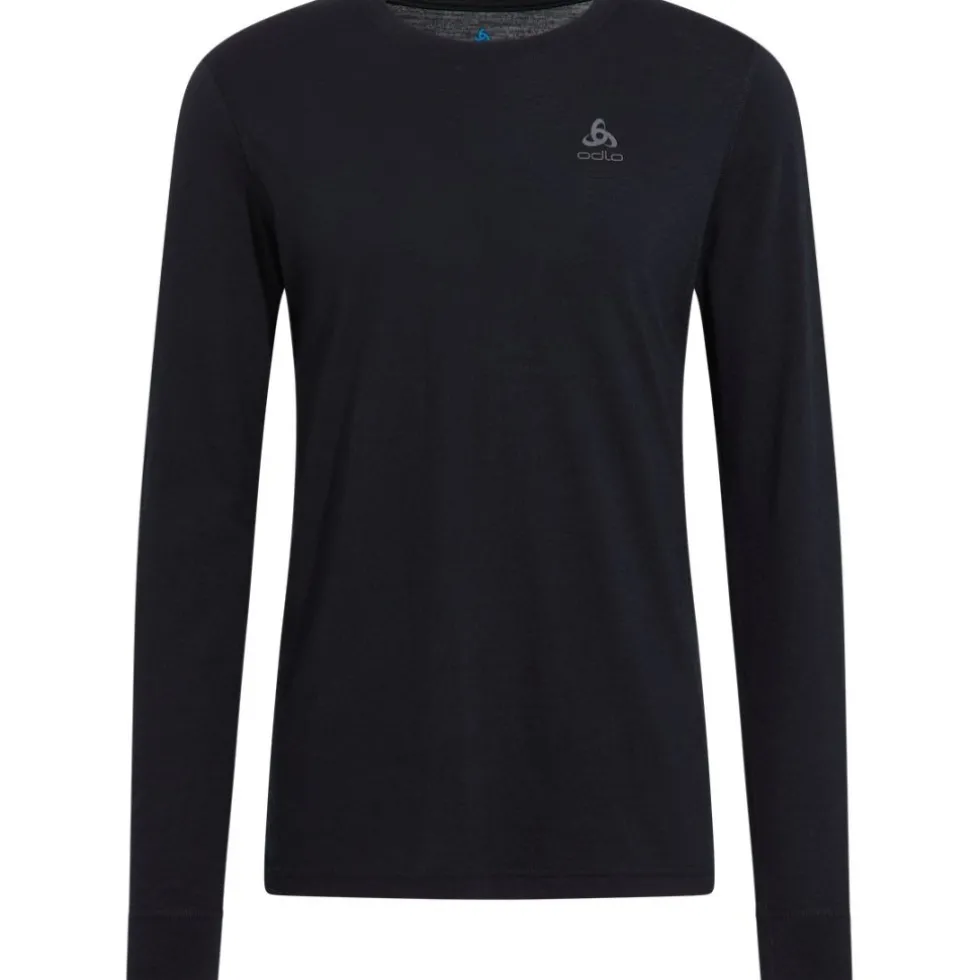 Odlo Natural Merino 200 Crew Neck Hemd met Lange Mouwen Heren - zwart