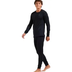 Odlo Natural Merino 200 Crew Neck Hemd met Lange Mouwen Heren - zwart