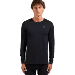 Odlo Natural Merino 200 Crew Neck Hemd met Lange Mouwen Heren - zwart