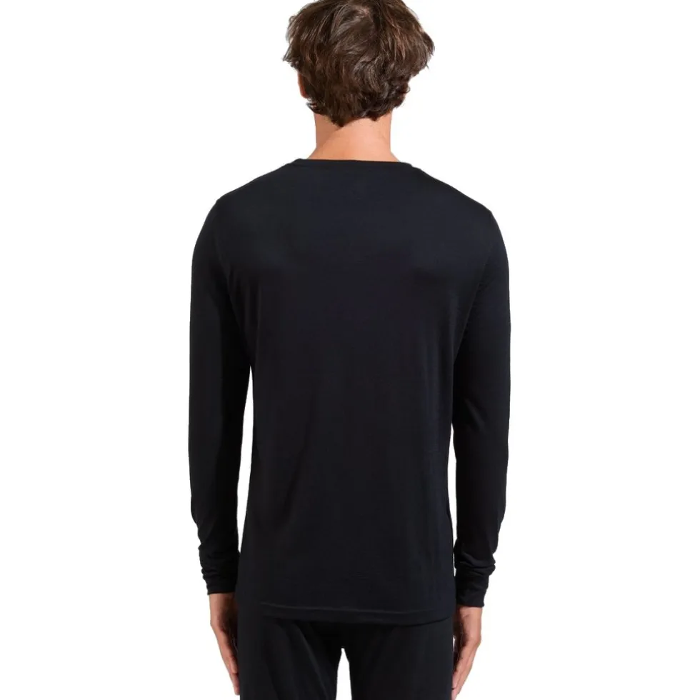 Odlo Natural Merino 200 Crew Neck Hemd met Lange Mouwen Heren - zwart