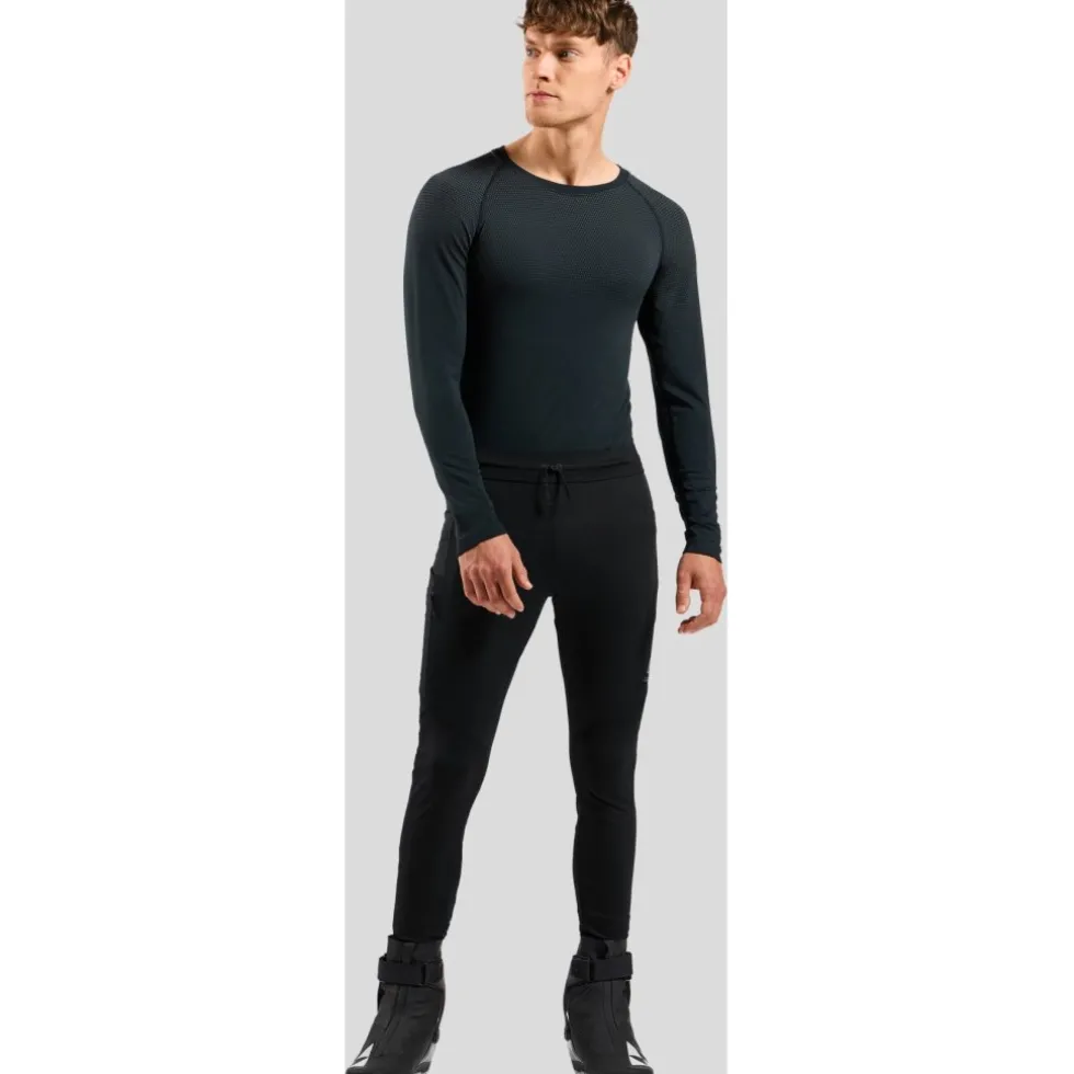Odlo Zeroweight Pro Warm Winddichte Langlauftight Heren - zwart