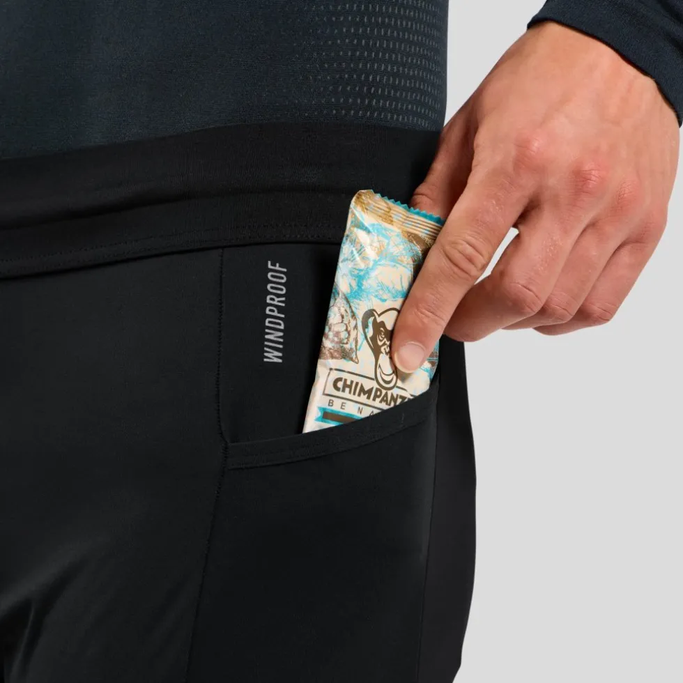 Odlo Zeroweight Pro Warm Winddichte Langlauftight Heren - zwart