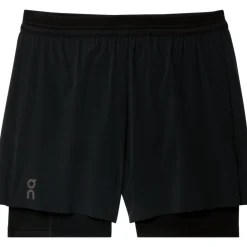 Broeken & Rokken < On Running On 5" Perforance 2-in-1 Hardoopshort Heren - Zwart
