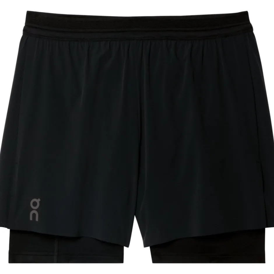 Broeken & Rokken < On Running On 5" Perforance 2-in-1 Hardoopshort Heren - Zwart
