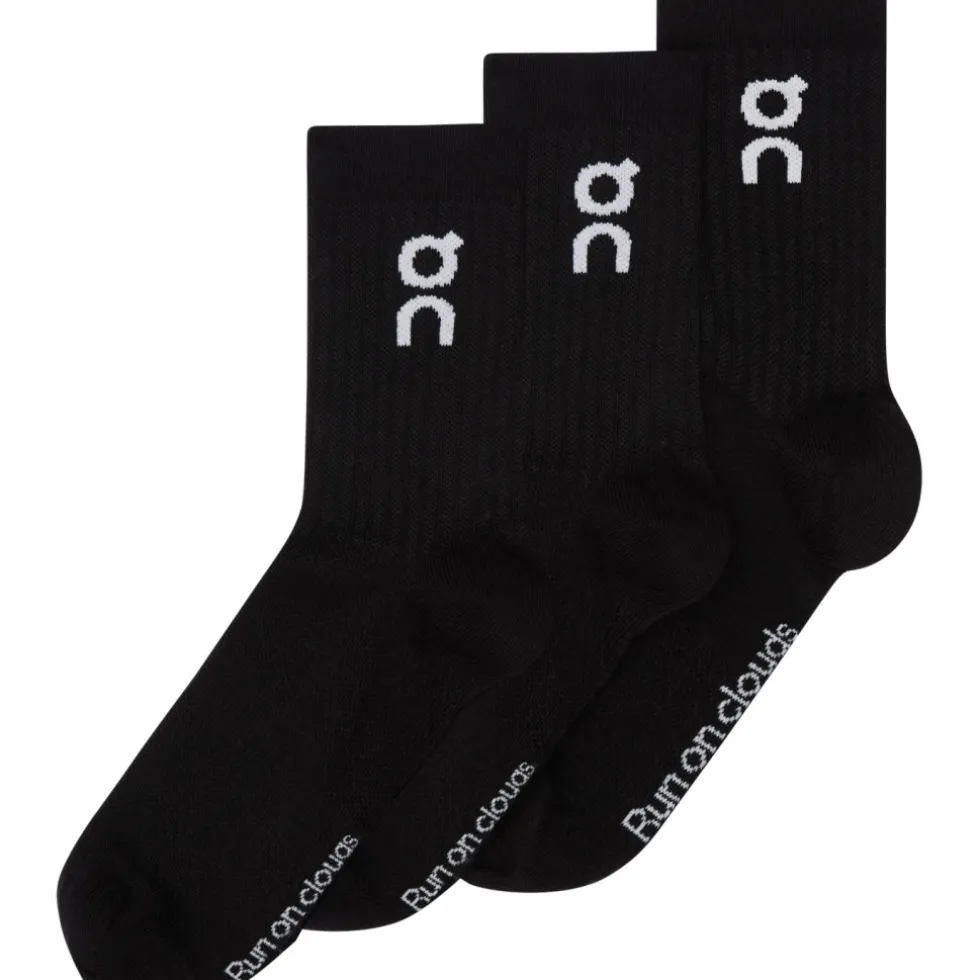On Logo High Sokken Lang Unisex - 3-Pack - Zwart