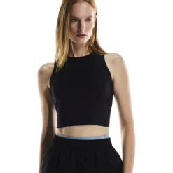 On Studio Crop Fitness top dames - Zwart
