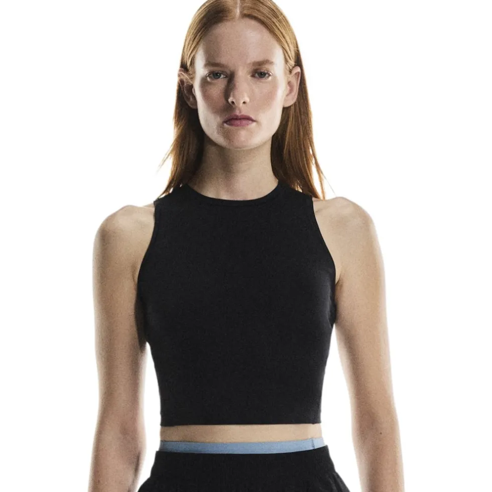 On Studio Crop Fitness top dames - Zwart