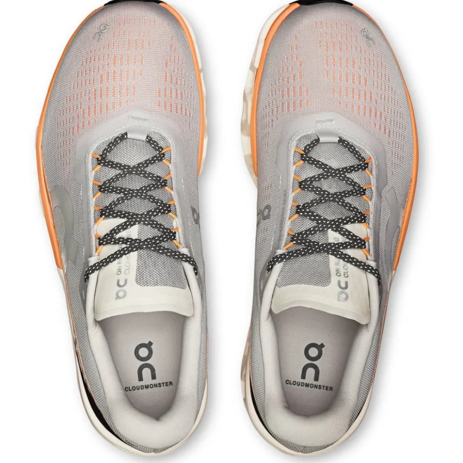 Hardloopschoenen Voor Op De Weg|Hardloopschoenen Heren < On Running On Cloudmonster 2 Hardloopschoenen Heren - Glacier | Tangerine