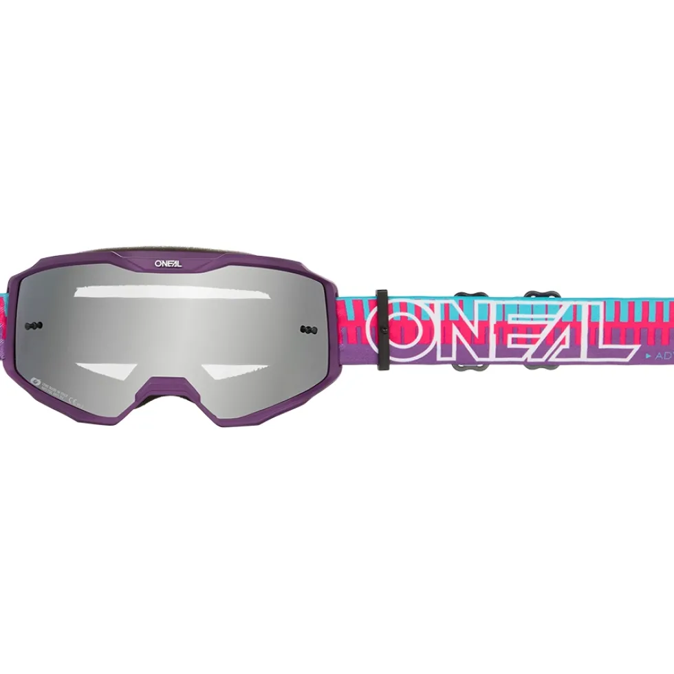 O'Neal B-10 Youth Bril Jongere - STRIPED V.26 pink/purple - silver mirror