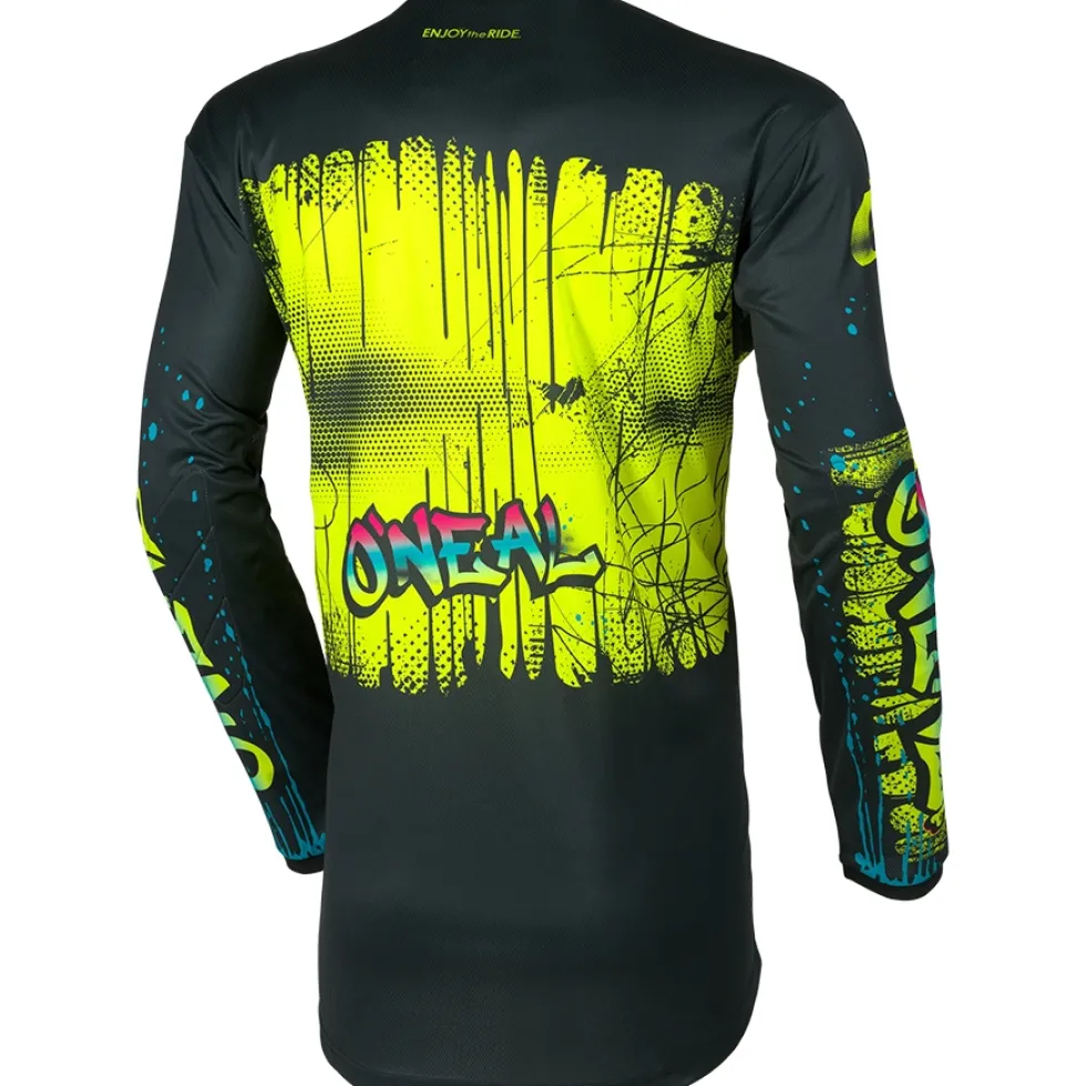 O'Neal Element Fietsshirt met Lange Mouwen Kinderen - RANCID V.26 black/neon yellow