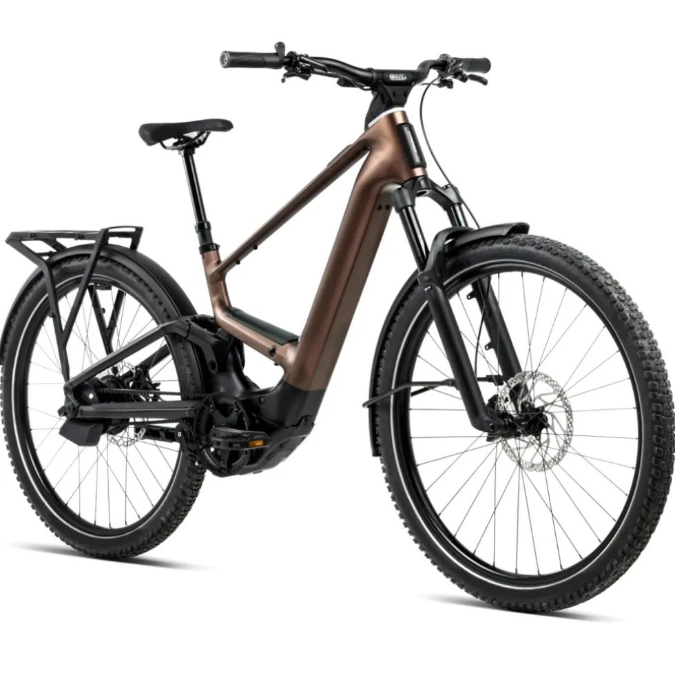 Orbea MUGA 10 - Trekking E-Bike Riemaandrijving - 2026 - 29"/27.5" | Metallic Rust - Diamond Black (matt)