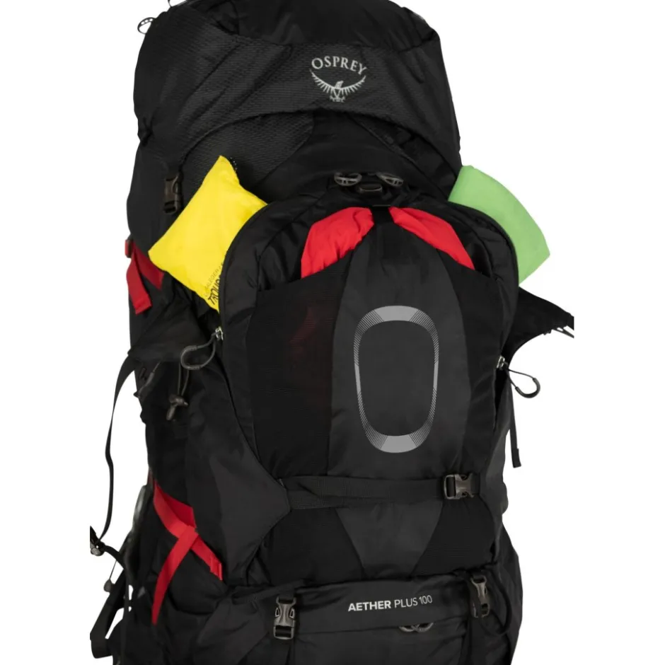 Rugzakken & Drinksystemen < Osprey Aether Plus 100 Rugzak - L/XL - Zwart